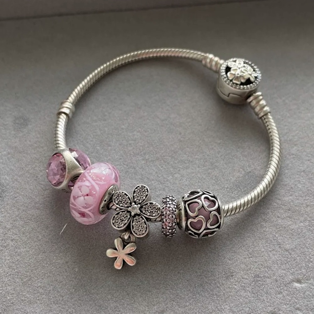 Pandora charm bracelet with charms